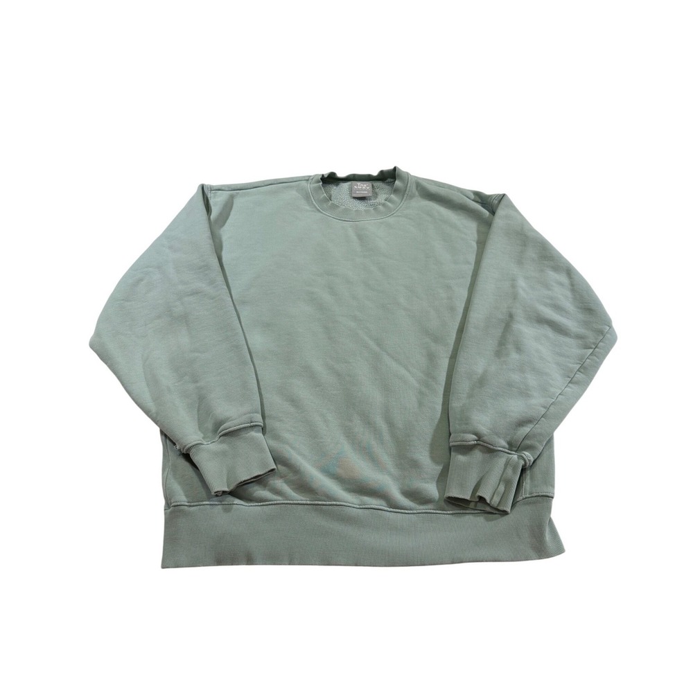 Tna Cozy Fleece Boyfriend Sweatshirt Small Blue Green Oversized Loungewear Soft